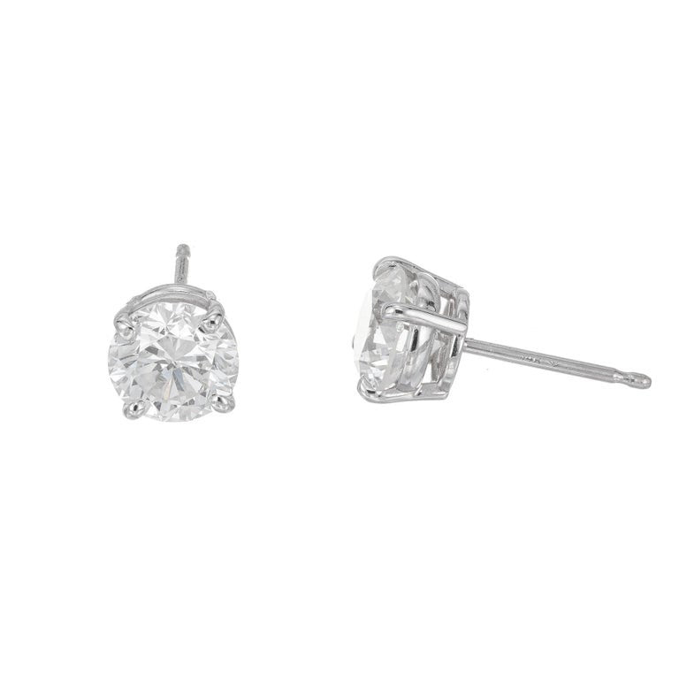 Peter Suchy 1.42 Carat Diamond Platinum Stud Earrings – image 5