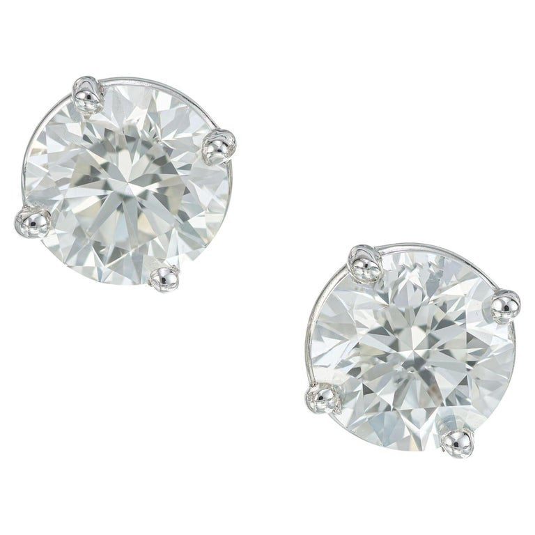 EGL Certified 2.02 Carat Platinum Stud Earrings