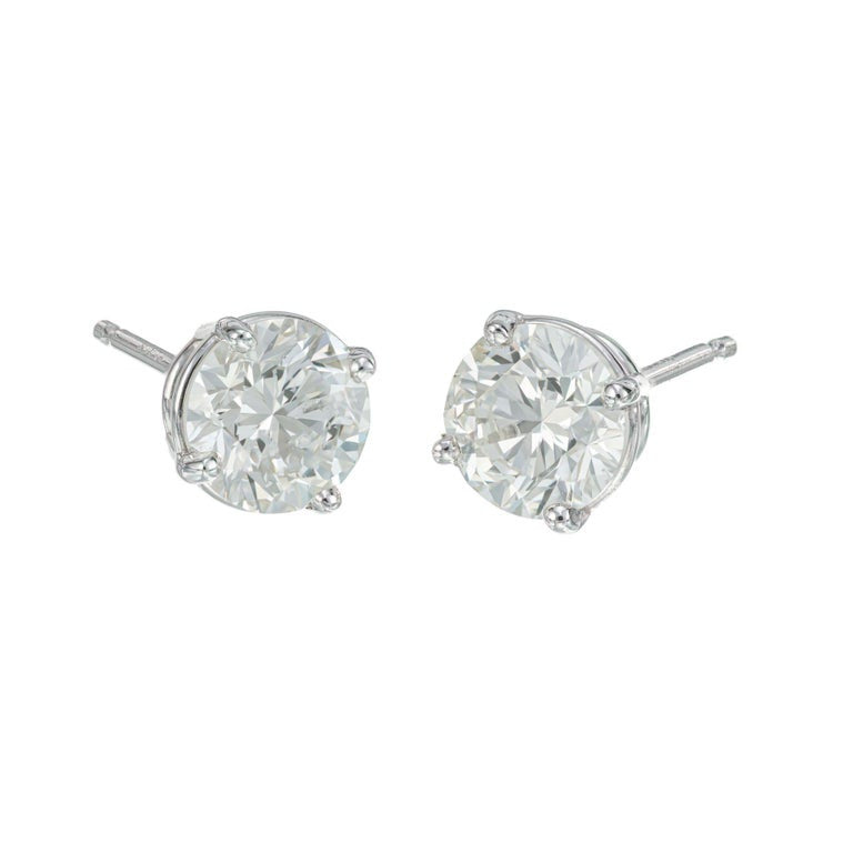EGL Certified 2.02 Carat Platinum Stud Earrings – image 2