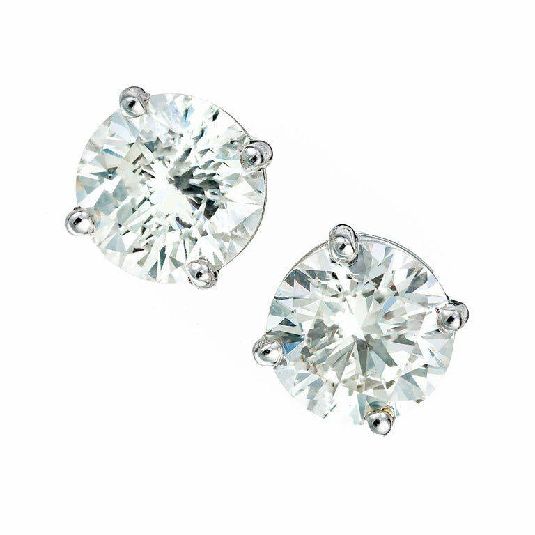 Peter Suchy EGL Certified 1.81 Carat Diamond Platinum Stud Earrings – image 2