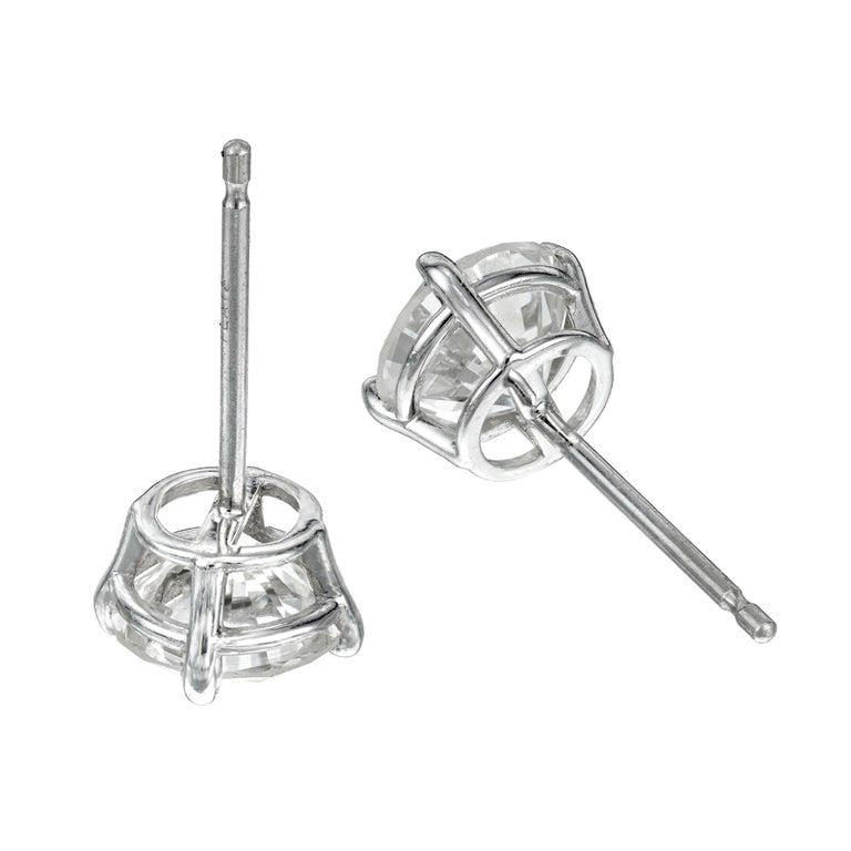 Peter Suchy EGL Certified 1.81 Carat Diamond Platinum Stud Earrings – image 5