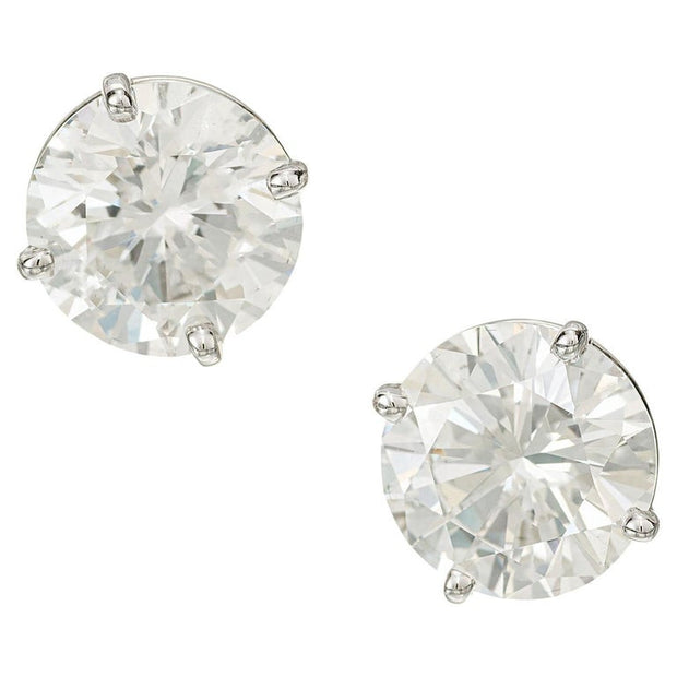 Peter Suchy GIA Certified 5.03 Carat Diamond Platinum Stud Earrings