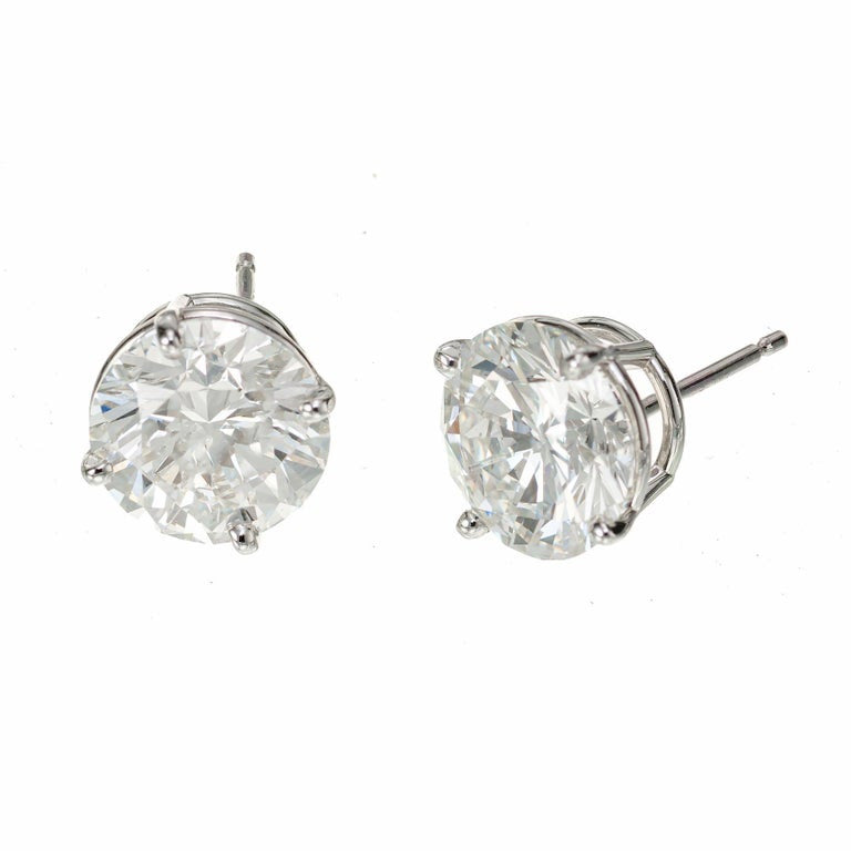 Peter Suchy GIA Certified 5.03 Carat Diamond Platinum Stud Earrings – image 2