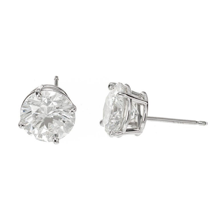 Peter Suchy GIA Certified 5.03 Carat Diamond Platinum Stud Earrings – image 3