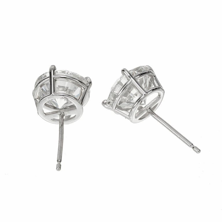 Peter Suchy GIA Certified 5.03 Carat Diamond Platinum Stud Earrings – image 6