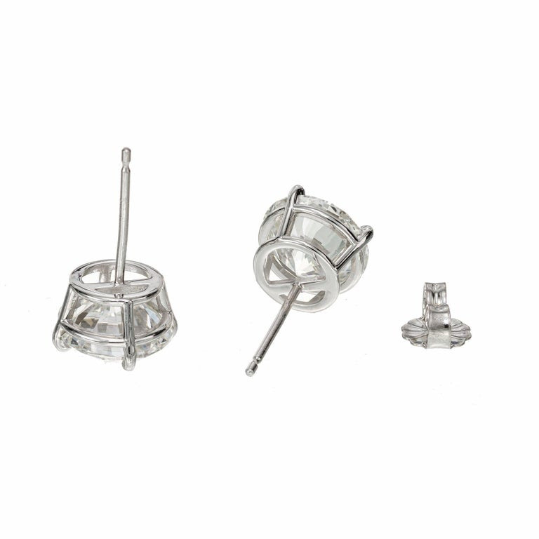 Peter Suchy GIA Certified 5.03 Carat Diamond Platinum Stud Earrings – image 7