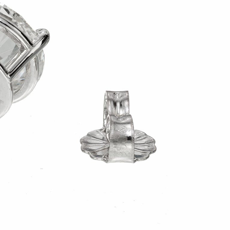 Peter Suchy GIA Certified 5.03 Carat Diamond Platinum Stud Earrings – image 8