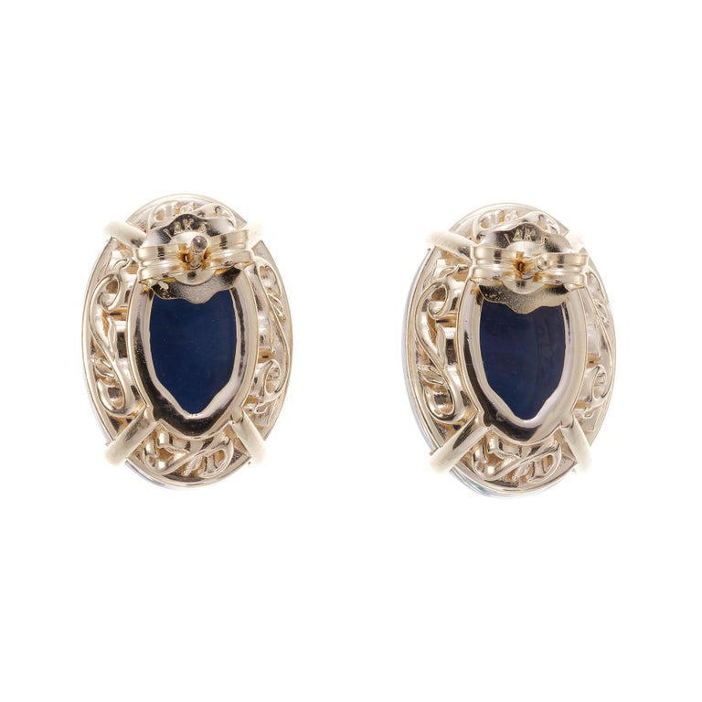 Peter Suchy 1.85 Carat Oval Opal Triplet Yellow Gold Earrings – image 4