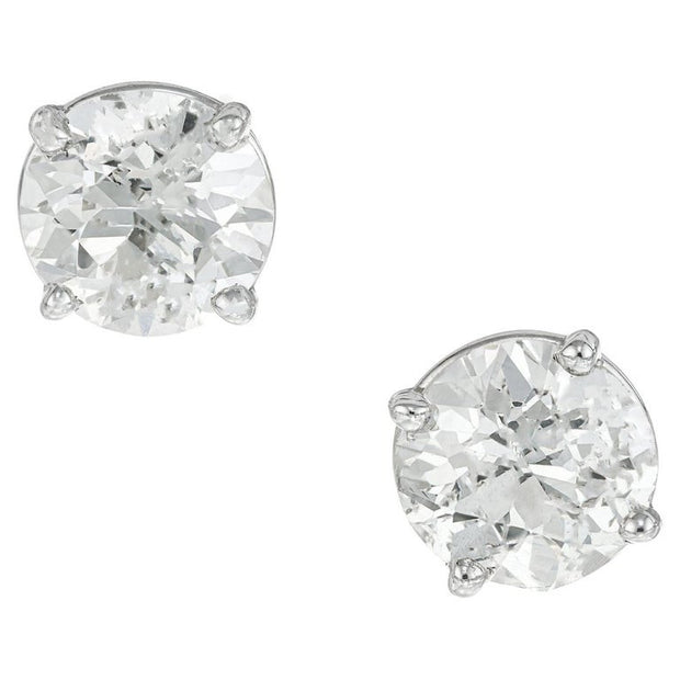 Peter Suchy EGL Certified 1.87 Carat Diamond Platinum Stud Earrings