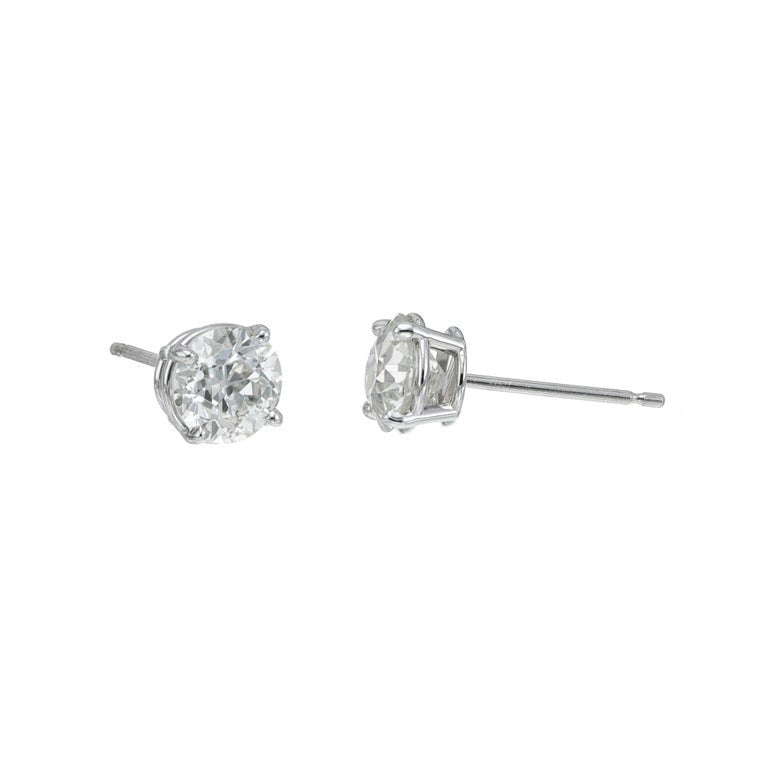 Peter Suchy EGL Certified 1.87 Carat Diamond Platinum Stud Earrings – image 4