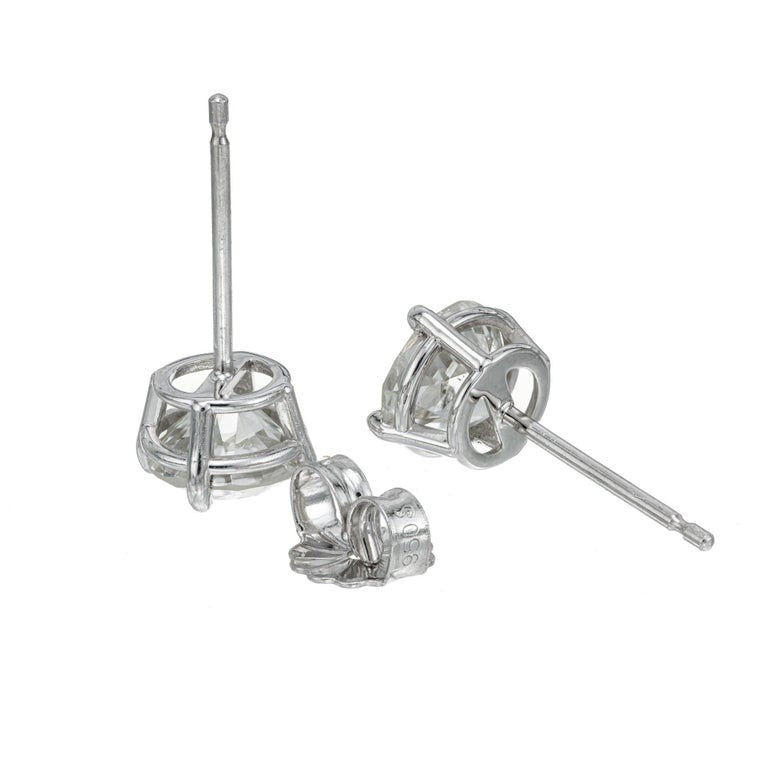 Peter Suchy EGL Certified 1.87 Carat Diamond Platinum Stud Earrings – image 5