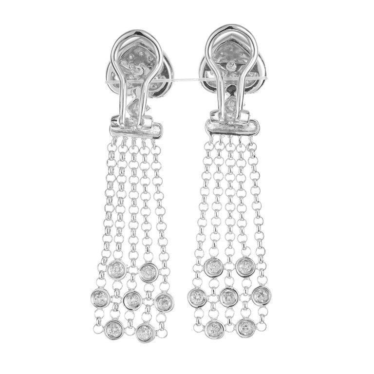 .70 Carat Diamond White Gold Multi-Strand Dangle Earrings – image 3