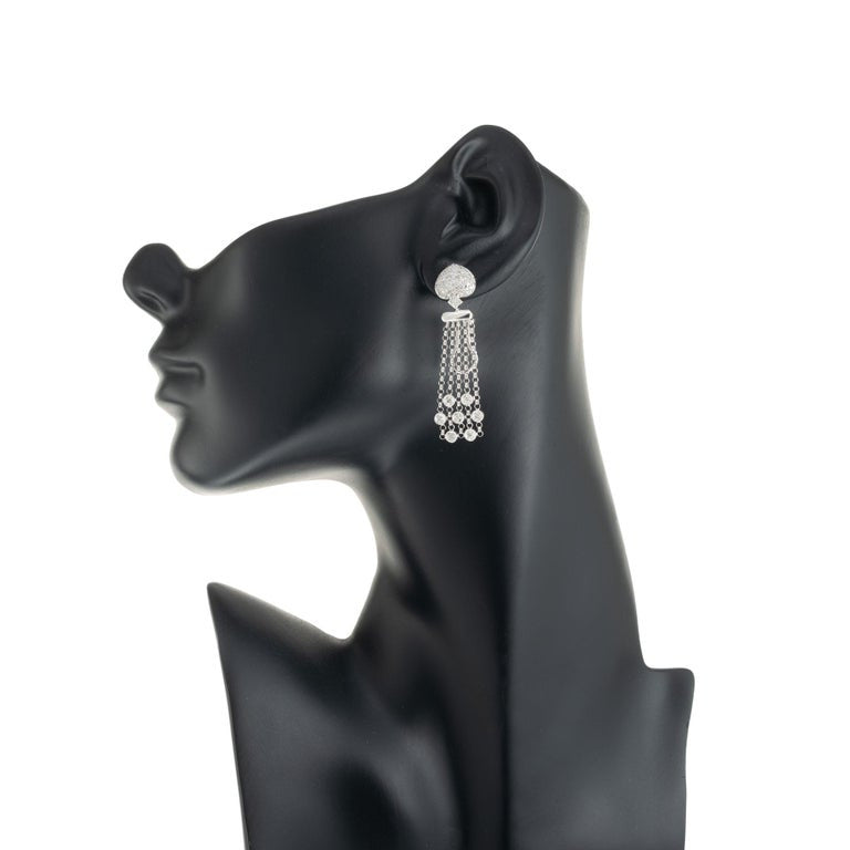 .70 Carat Diamond White Gold Multi-Strand Dangle Earrings – image 5