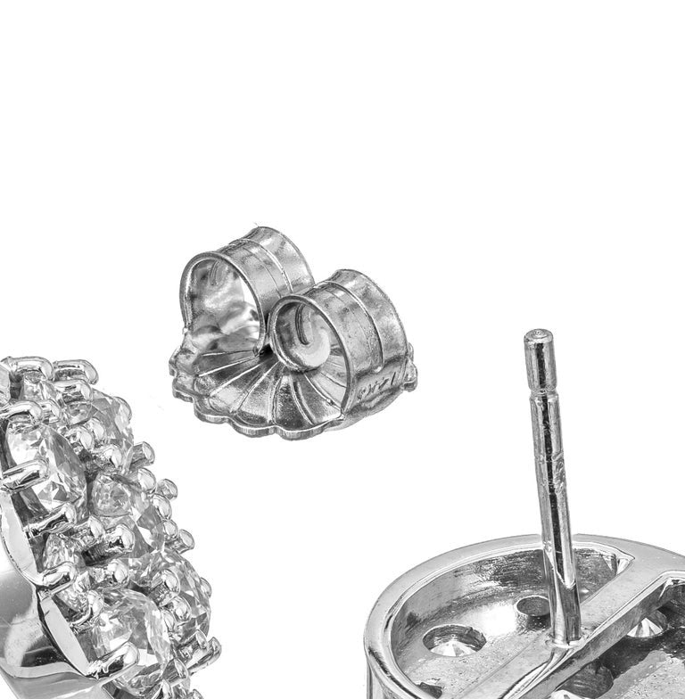 1.96 Carat Diamond White Gold Cluster Earrings – image 5