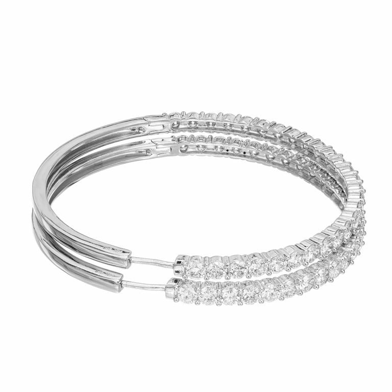 4.00 Carat Diamond White Gold Large Hoop Earrings – image 4