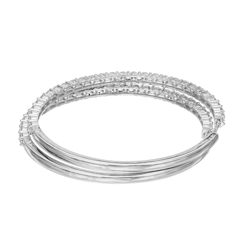 4.00 Carat Diamond White Gold Large Hoop Earrings – image 5