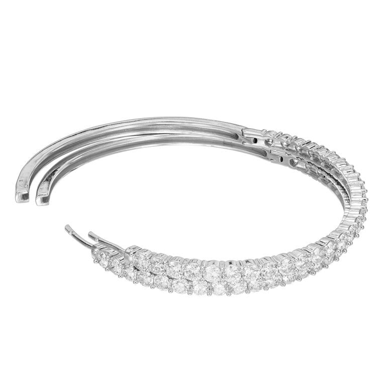 4.00 Carat Diamond White Gold Large Hoop Earrings – image 6