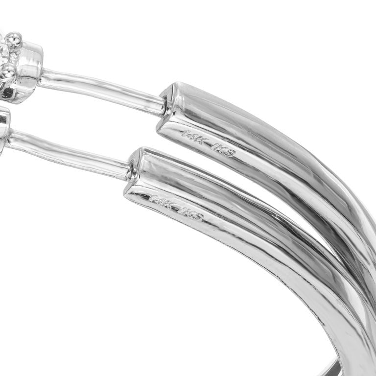 4.00 Carat Diamond White Gold Large Hoop Earrings – image 7