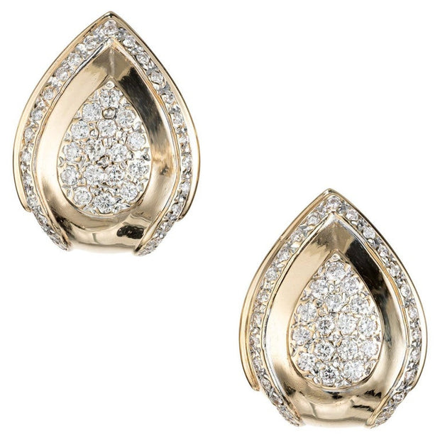 .75 Carat Diamond Yellow Gold Clip Post Some Earrings