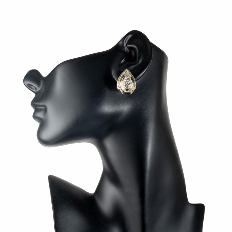 .75 Carat Diamond Yellow Gold Clip Post Some Earrings – image 7