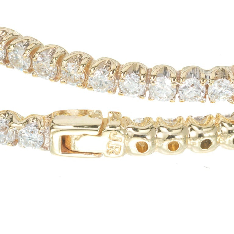 2.85 Carat Diamond Yellow Gold Hoop Earrings – image 7