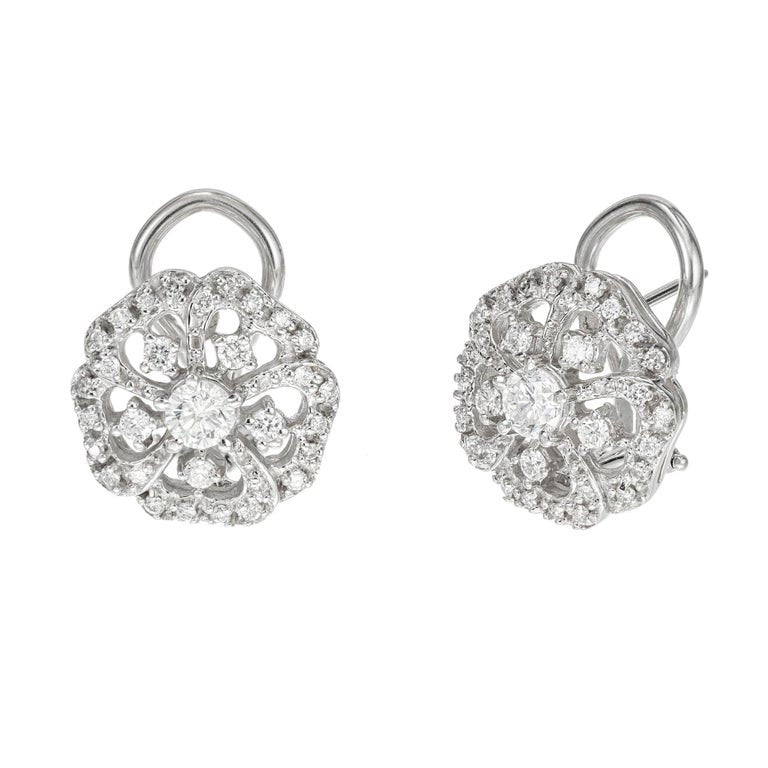 .65 Carat Diamond White Gold Button Earrings – image 2