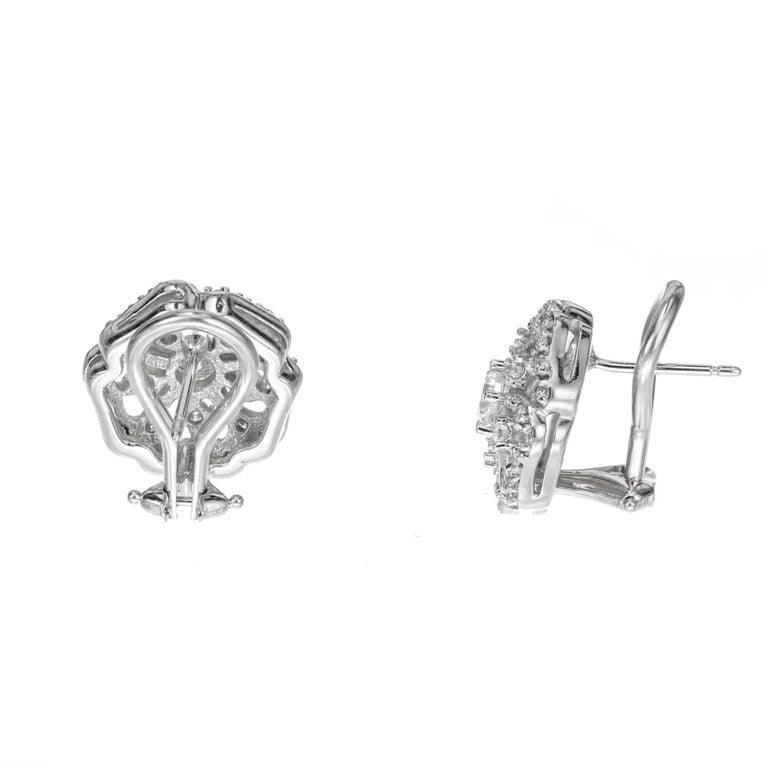 .65 Carat Diamond White Gold Button Earrings – image 3