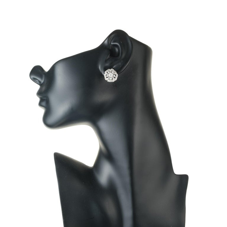.65 Carat Diamond White Gold Button Earrings – image 5
