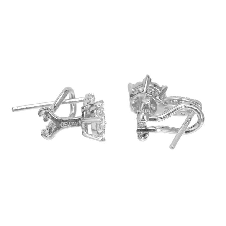 .58 Carat Diamond White Gold Cluster Earrings – image 5