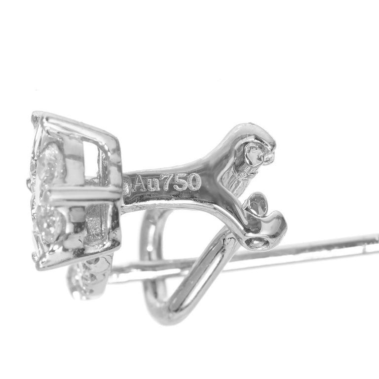 .58 Carat Diamond White Gold Cluster Earrings – image 6