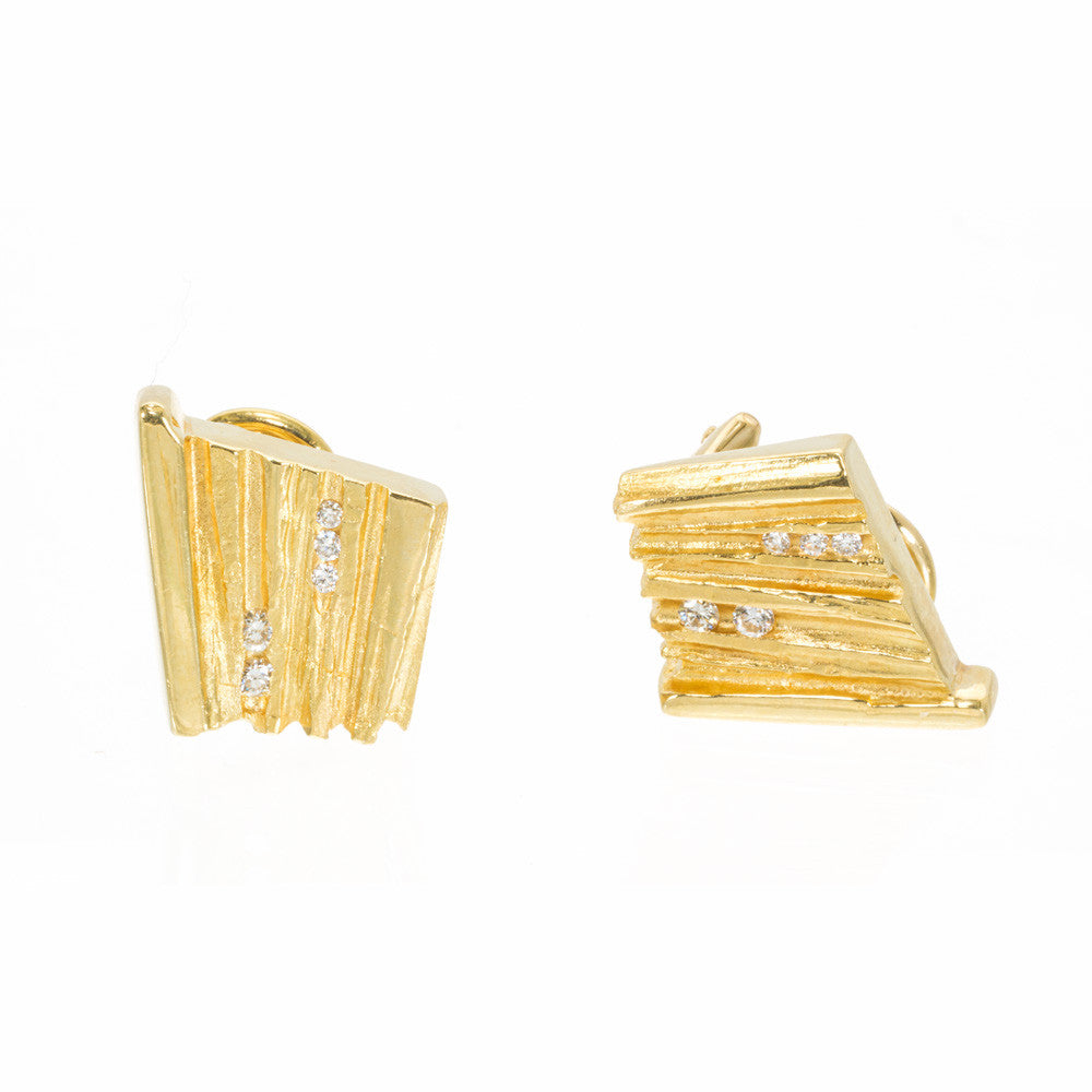 Susa .7 Carat Diamond Yellow Gold Earrings – image 2