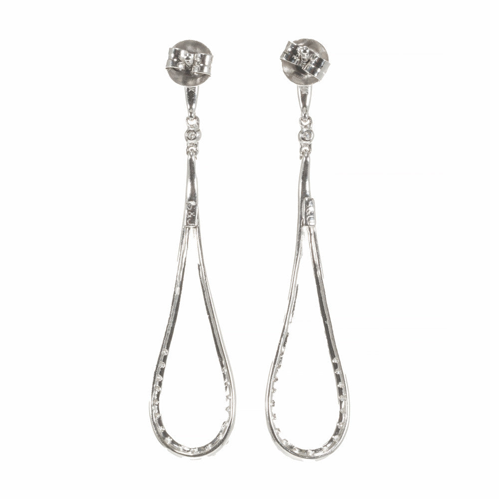 .90 Carat Diamond White Gold Loop Dangle Earrings – image 3