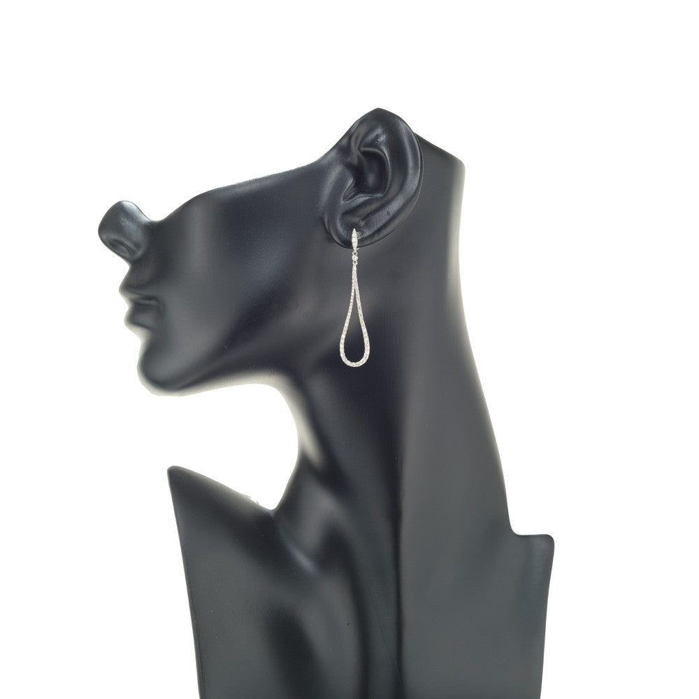 .90 Carat Diamond White Gold Loop Dangle Earrings – image 5