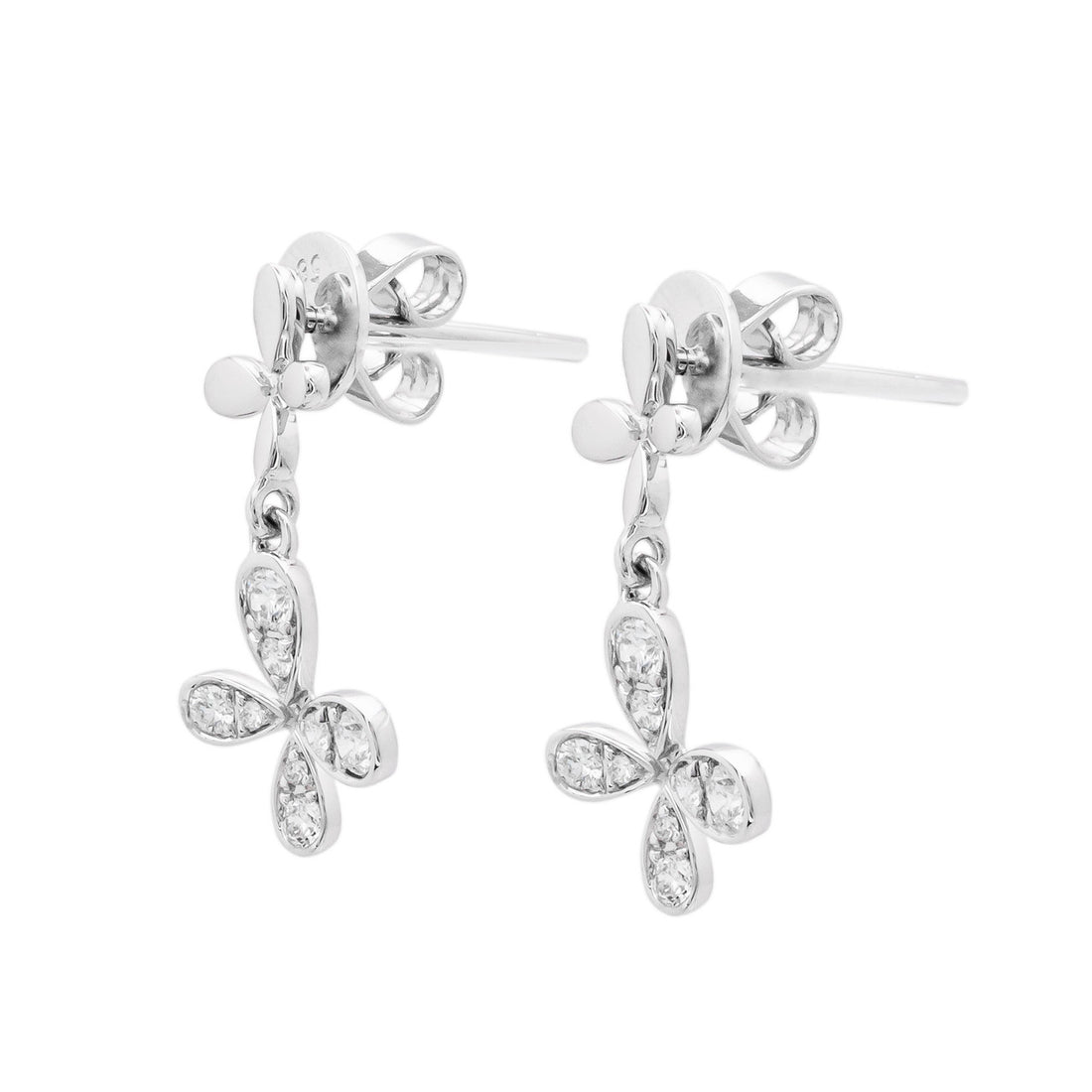 Peter Suchy .25 Carat Diamond White Gold Cross Dangle Earrings – image 2