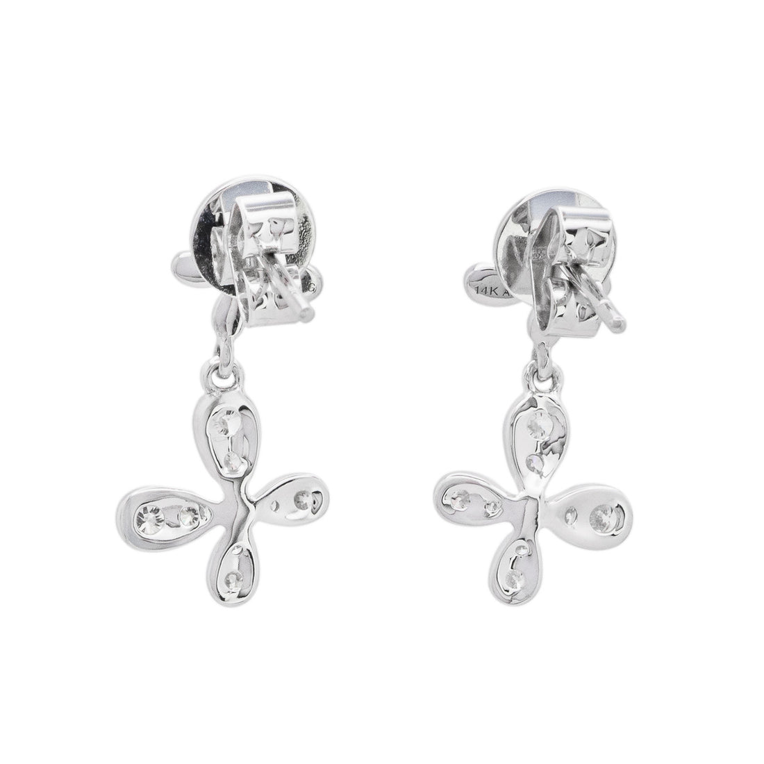 Peter Suchy .25 Carat Diamond White Gold Cross Dangle Earrings – image 3