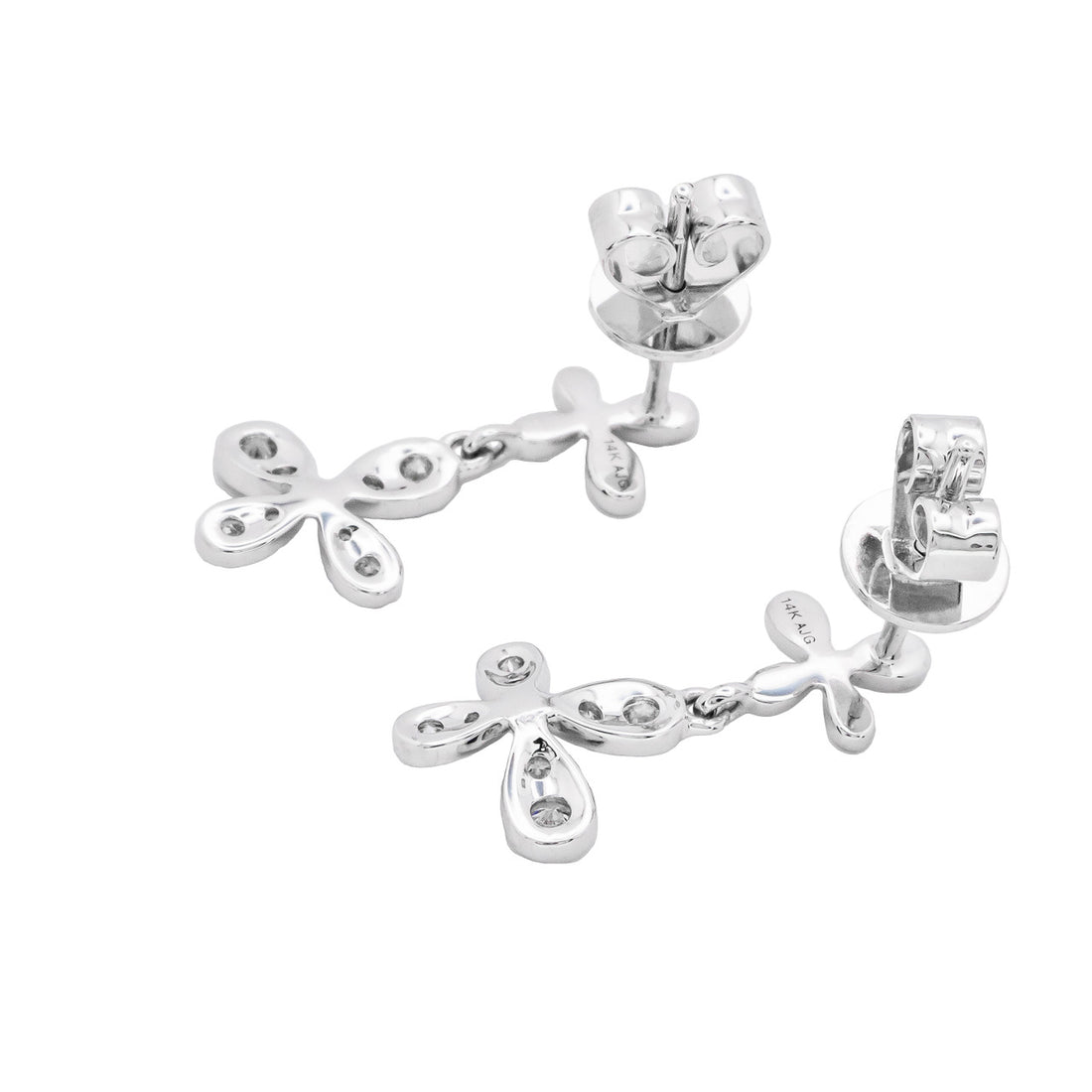 Peter Suchy .25 Carat Diamond White Gold Cross Dangle Earrings – image 4