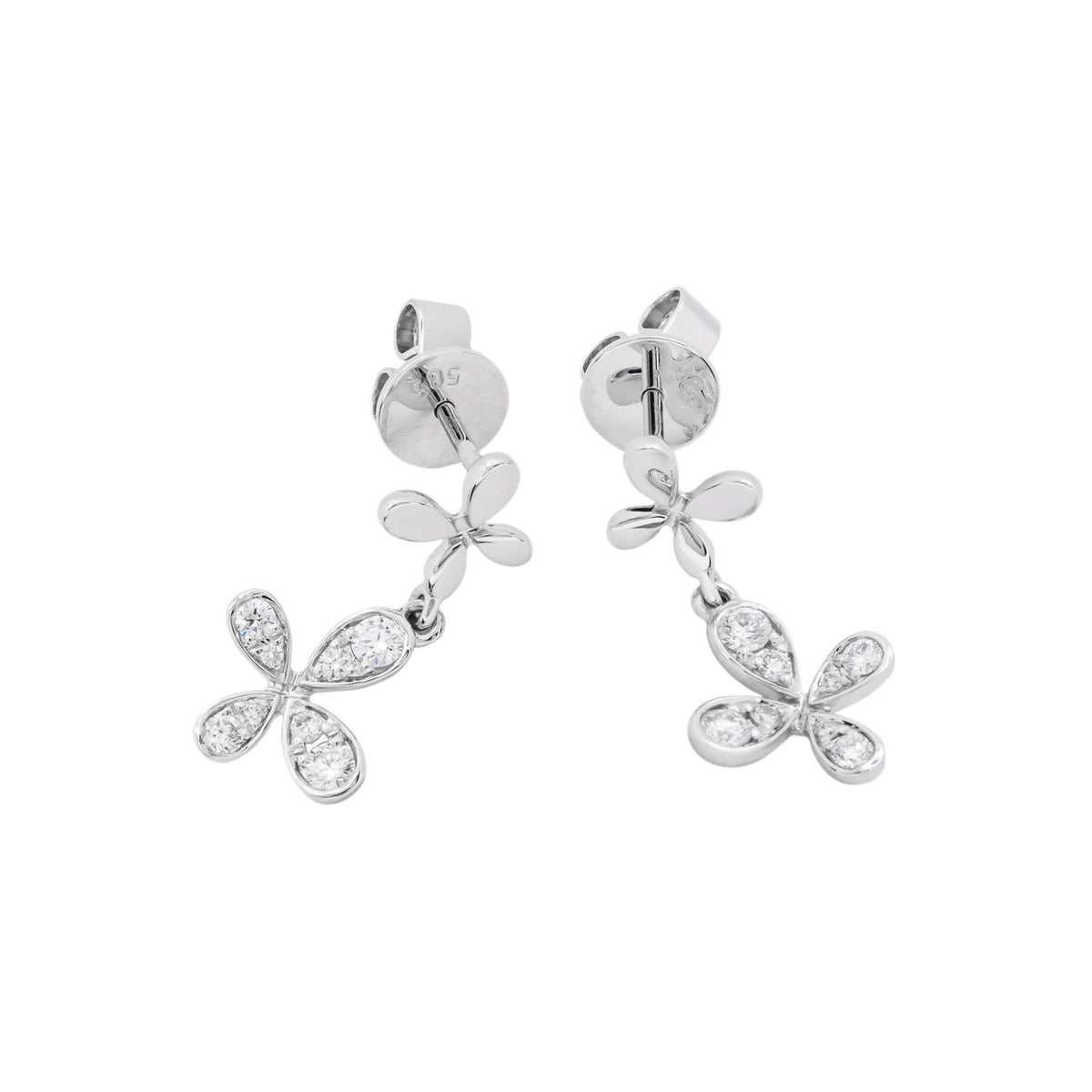 Peter Suchy .25 Carat Diamond White Gold Cross Dangle Earrings – image 5