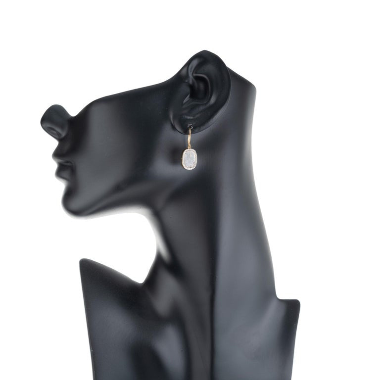 1.75 Carat Salt Pepper Diamond Halo Yellow Gold Dangle Earrings – image 5