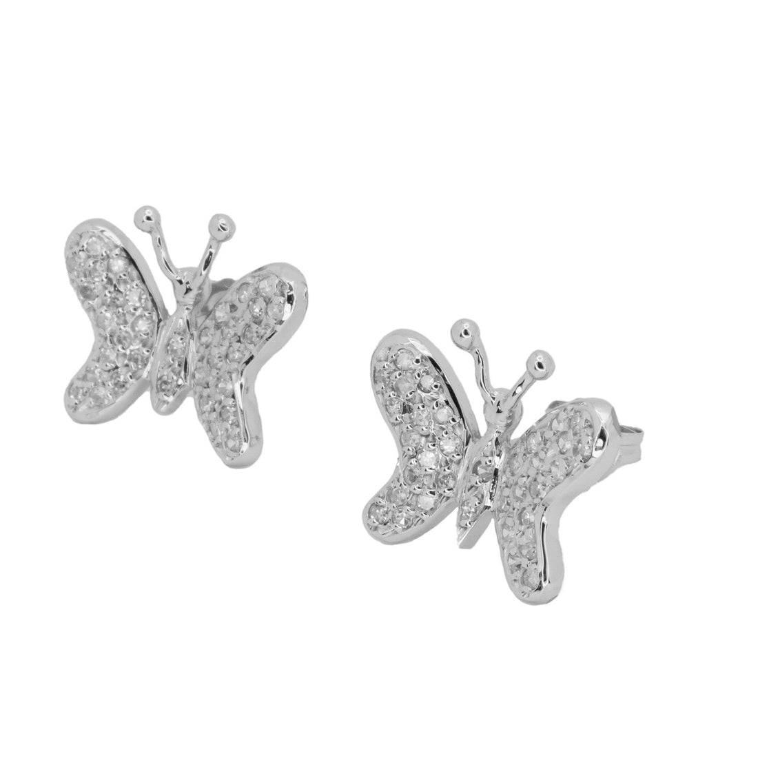 .34 Carat Diamond White Gold Pave Butterfly Earrings – image 2