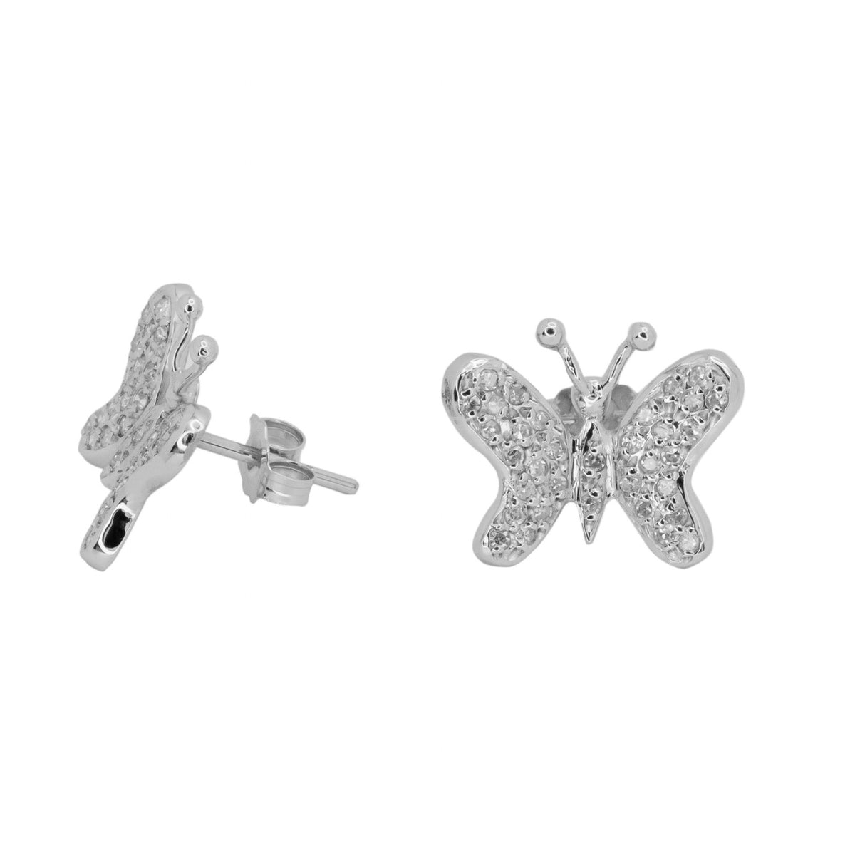 .34 Carat Diamond White Gold Pave Butterfly Earrings – image 3