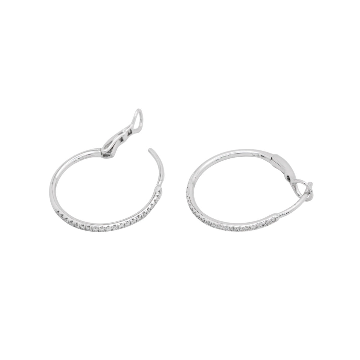 .17 Carat Diamond White Gold Hoop Earrings – image 2