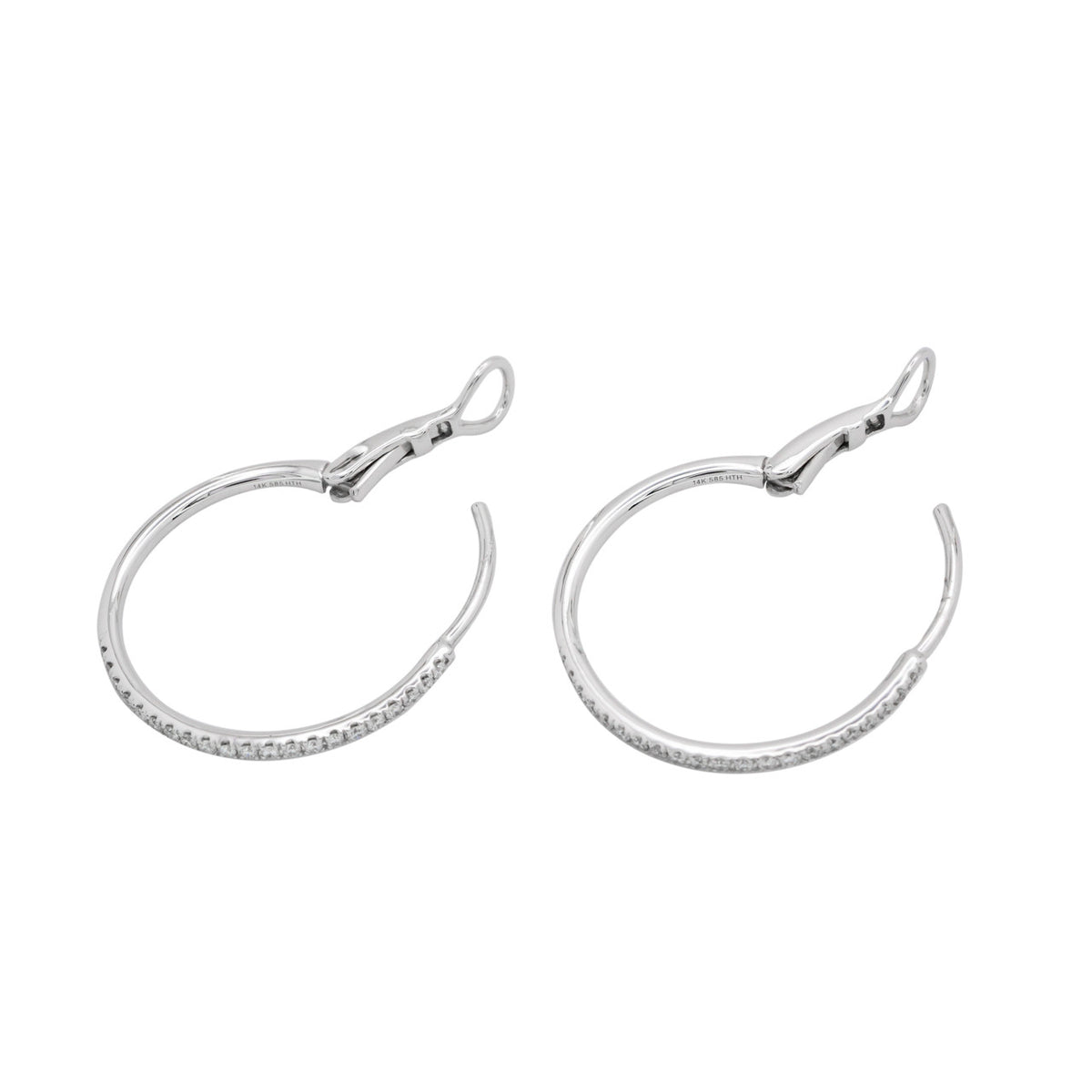 .17 Carat Diamond White Gold Hoop Earrings – image 3