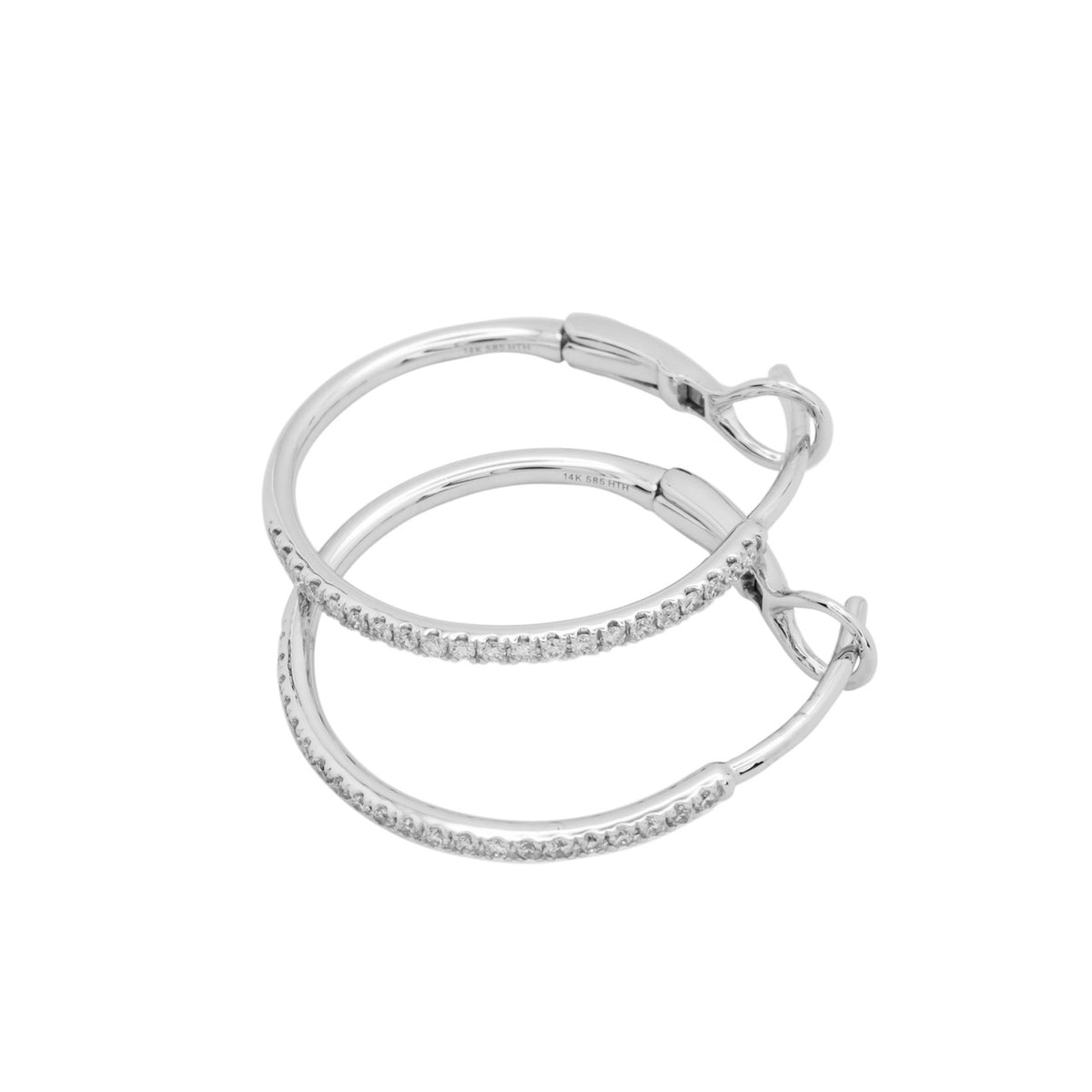 .17 Carat Diamond White Gold Hoop Earrings – image 4