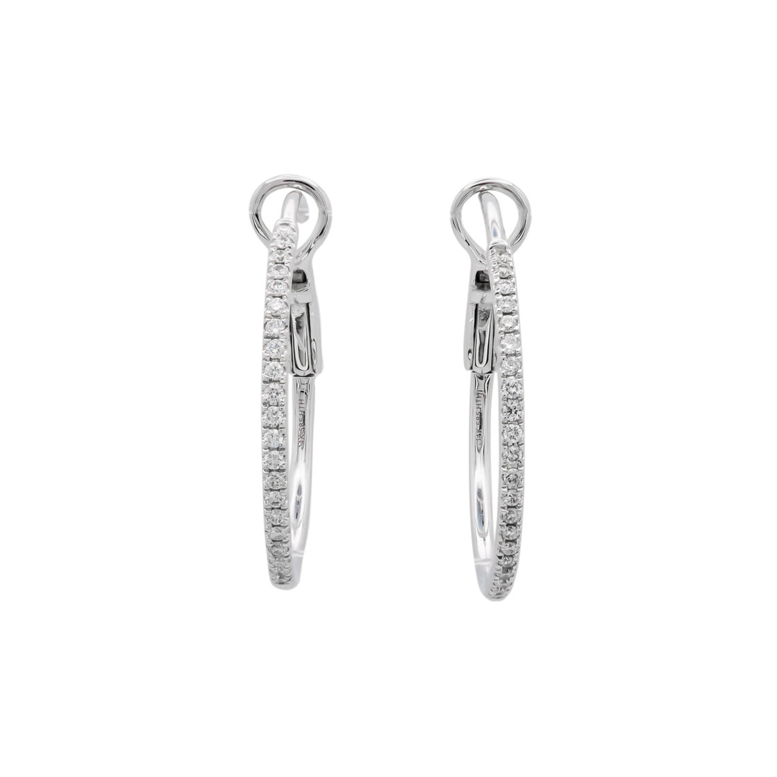 .17 Carat Diamond White Gold Hoop Earrings – image 5