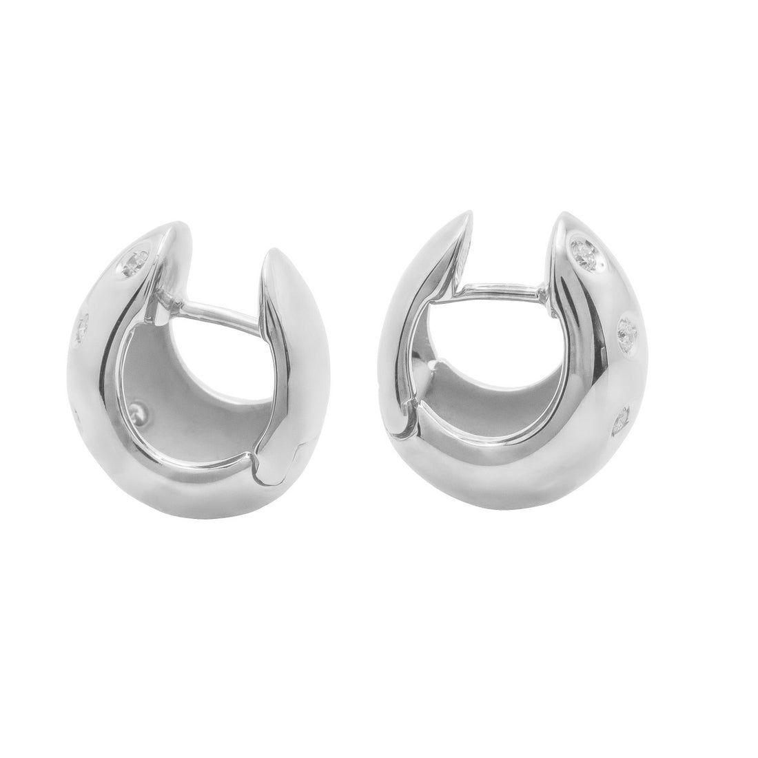 .30 Carat Diamond White Gold Hoop Earrings – image 3