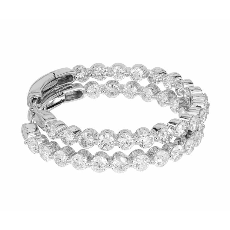 Peter Suchy 5.00 Carat Round Diamond White Gold Hoop Earrings – image 3