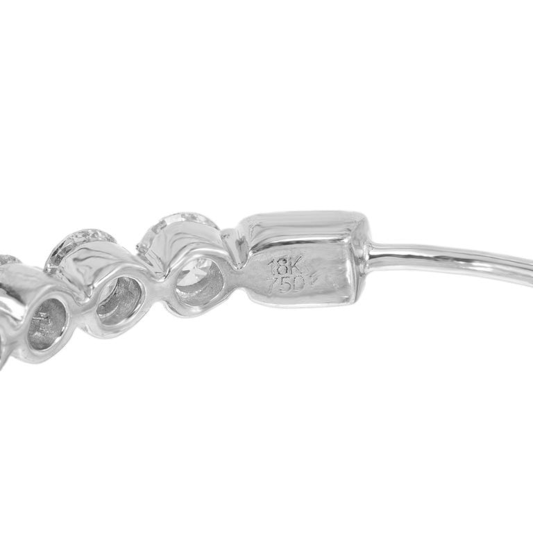 Peter Suchy 5.00 Carat Round Diamond White Gold Hoop Earrings – image 8