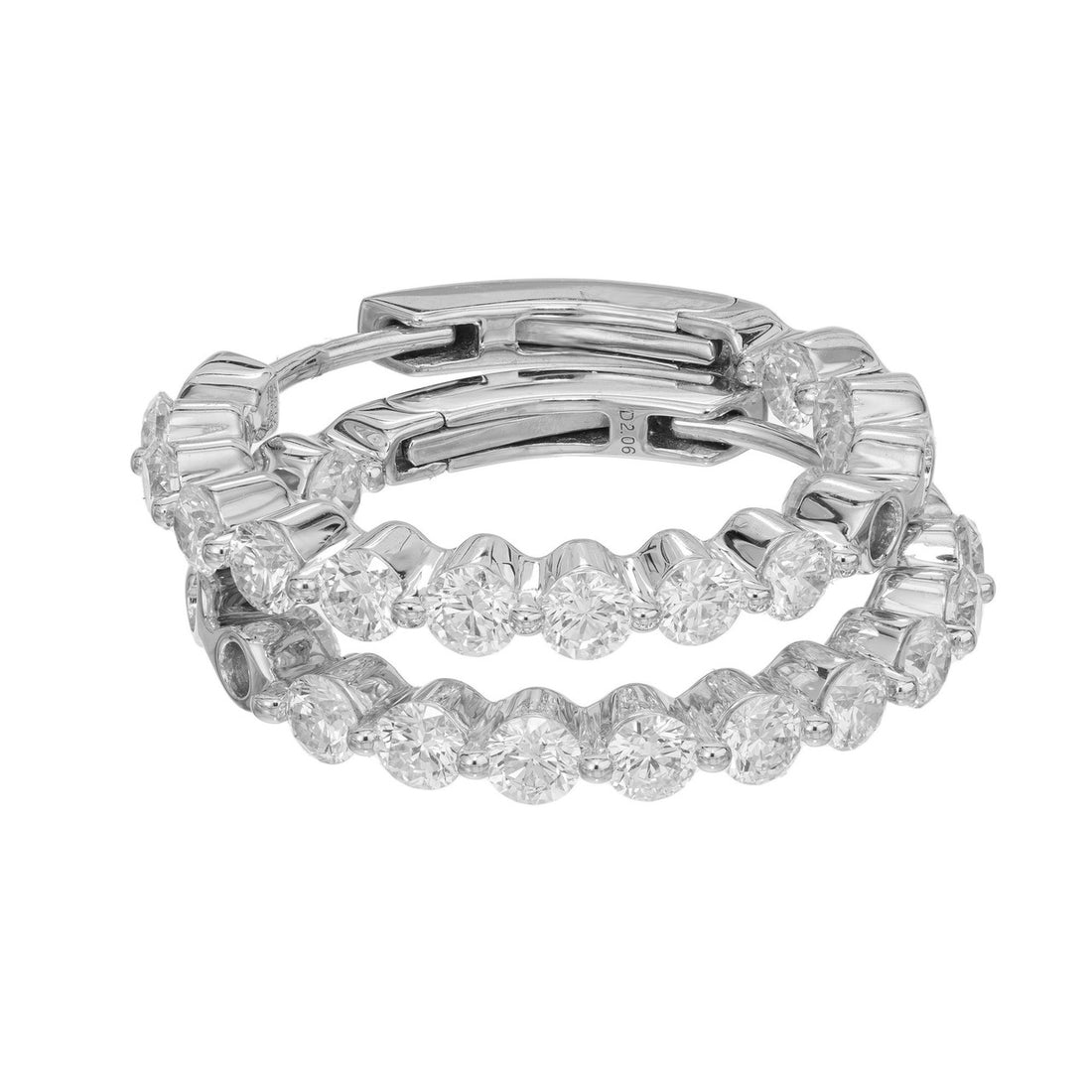 Peter Suchy 2.06 Carat Diamond White Gold Hoop Earrings – image 2
