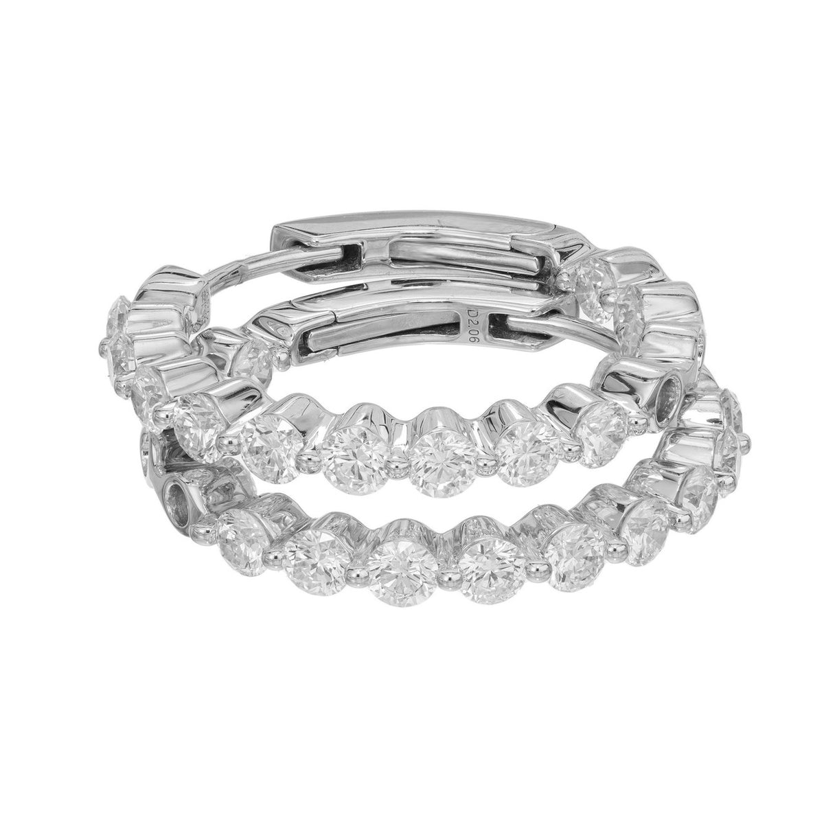 Peter Suchy 2.06 Carat Diamond White Gold Hoop Earrings – image 2