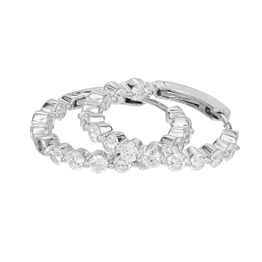 Peter Suchy 2.06 Carat Diamond White Gold Hoop Earrings – image 3